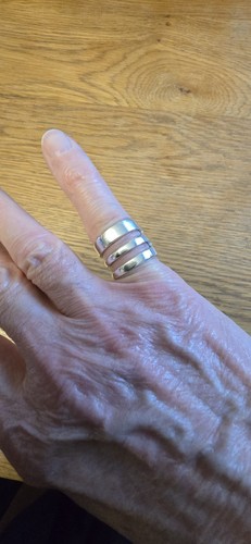 Silver plated cake fork - plated, ring
