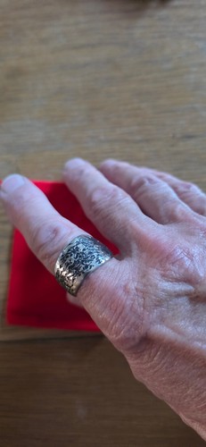 Handcrafted textured silver - textured,