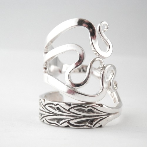 Sterling silver fork ring - sterling,