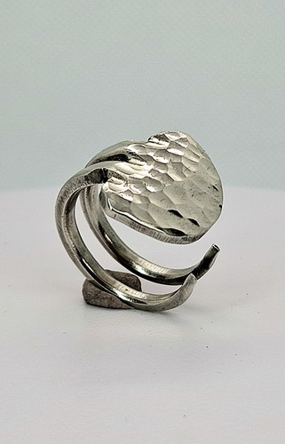 Fork tine ring silver plated - ring.,