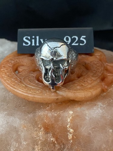 Solid silver skull - skull, fork