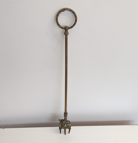Brass toasting fork ring - toasting,
